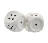 2 Pezzi Dado Tattile Braille a 6 Facce Punti Rialzati Bianco | Plastica ABS, Bordo Liscio e Forma Cubica, per Giochi da Tavolo D6 e Didattica Inclusiva
