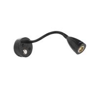 2 Pezzi DC12V 24V RV Barca LED Luce Di Lettura Lampada Da Parete A Collo Cigno Dimmerabile For Camion Camper Yacht Con Porta Ricarica USB 2A(Black 4000K)
