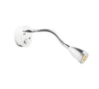 2 Pezzi DC12V 24V RV Barca LED Luce Di Lettura Lampada Da Parete A Collo Cigno Dimmerabile For Camion Camper Yacht Con Porta Ricarica USB 2A(Silver 3000K)