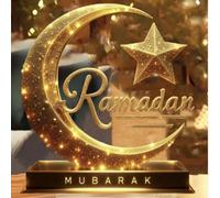 2 pezzi Decorazione a mezzaluna in acrilico cristallino, a tema della luna nuova del Ramadan, che ruota intorno alla fede islamica, adatta per il Ramadan, la Pasqua, la vetrina, regalo ideale Tagli Un