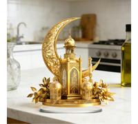 2 pezzi Decorazione acrilica a forma di lanterna di Ramadan cattura solare, decorazione a tema Eid Mubarak, senza elettricità richiesta, adatta per vari tipi di stanze, Ramadan, Eid, regalo creativo T