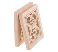 2 Pezzi Decorazione in Legno Intagliato, Stile Vintage Classico | Legno Massiccio Non Verniciato, Dettagli in Rilievo e Venature Naturali, per Restauro e Progetti Fai da Te