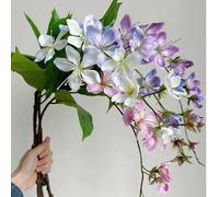 2 pezzi Decorazioni appese in gelsomino artificiale, decorazioni floreali in seta realistiche, adatte per balcone, matrimonio, casa, San Valentino, compleanno, laurea e altre occasioni Viola 1pz,Bianc