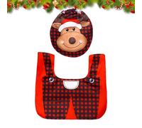 2 pezzi decorazioni natalizie per sedile WC, copri water e tappetino da bagno con alce e tappetino, decorazione natalizia per il pavimento, decorazione natalizia