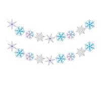 2 pezzi decorazioni per feste di compleanno sulla neve, forniture per striscioni di compleanno sulla neve, regali per decorazioni per feste sulla neve, ghirlanda di fiocchi di neve, decorazioni
