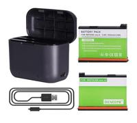 2 pezzi DENEEPR 3.85V 2500mAh insta X3 Batterie Impermeabili con hub Caricabatterie per Batteria Insta ONE X3, Batteria compatibile con Insta x3