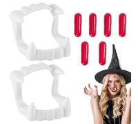 2 Pezzi Denti di Vampiro, Denti Vampiro, Bambini Adulti Halloween Party Masquerade Party Dracula Costume Accessori