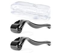 2 pezzi Dermaroller Set di aghi da 0,5 mm e 1,0 mm, rullo per cicatrici, microneedling per viso e cuoio capelluto, ringiovanimento della pelle e crescita dei capelli, anti-invecchiamento e cicatrici