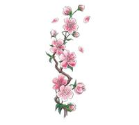 2 pezzi di adesivi for tatuaggi temporanei con fiori di giglio e piselli for le donne, for body art, braccio, vita, ragazza, bastoncini for tatuaggi impermeabili(Pink)