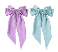 2 Pezzi Di Ago Bughaar, Archi A Colori Solidi Francesi, Accessori Per Capelli Elei E Alla Moda Per Le Donne, Quasten -Streamer -Bogen Ago Per Capelli, Decorazione Per Acconciatura