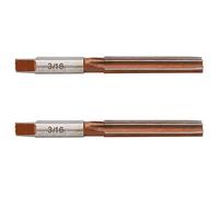2 pezzi di alesatore manuale, alesatore conico a gambo diritto per lavorazioni di alesatura, strumento di alesatura di precisione H7 con 6 scanalature, realizzato in acciaio 9SiCr (3/16 americano