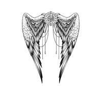 2 Pezzi Di Ali D'Angelo Adesivi Per Tatuaggi A Base Di Erbe Impermeabili Adesivi Per Tatuaggio Simulati Semipermanenti Personalizzati A Lunga Durata Sul Retro