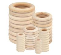2 Pezzi Di Anelli In Legno Naturale Non Finiti - Grezzi In Legno Liscio Per Macramè, Creazione Di Gioielli Fai Da Te, Ideali Per Connettori Pendenti E Progetti Di Artigianato Creativ(Size:2.75in/70mm)