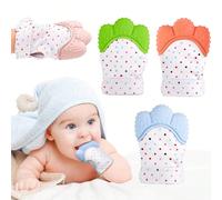 2 pezzi di anelli per la dentizione per neonati, guanti per la dentizione per neonati, sollievo dal dolore, ciucci in morbido silicone, possono essere facilmente utilizzati come giocattoli per la dent