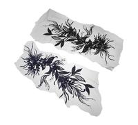 2 pezzi di applicazioni in pizzo: toppe floreali ricamate in 3D da cucire per