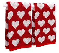 2 pezzi di asciugamani a forma di cuore 13, 78x29, 53 pollici in morbido cotone antibatterico decorativo assorbente asciugamani di San Valentino per l'asciugatura e la pulizia CookingHeart