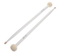 2 pezzi di bacchette per batteria: bacchette in acero duro con testa in feltro