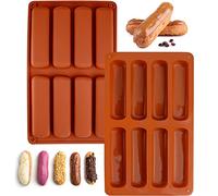 2 pezzi di barrette per cereali in silicone, forma rettangolare, per muffin, dessert e cioccolato, con 8 cavità