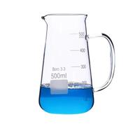 2 pezzi di becher triangolari in vetro borosilicato alto con manico(Handle 500ml 2PCS)