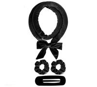 2 pezzi di bigodini arricciacapelli senza calore, fascia for capelli, bigodini morbidi, for ricci pigri durante il sonno(Black)