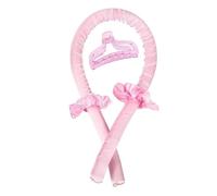 2 pezzi di bigodini arricciacapelli senza calore, fascia for capelli senza calore, bigodini in seta, bigodini morbidi e pigri for dormire(Pink with Clip)