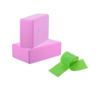 2 Pezzi Di Blocchi For Yoga E 1 Set Di Fasce Di Resistenza, Cubi, Mattoni For Pilates, Tappetini Di Rinforzo, Attrezzature For Esercizi A Casa, Fitness(Green)
