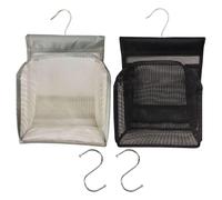 2 Pezzi Di Borsa Per Lo Stoccaggio In Rete, Forniture Per Il Bagno, Stoccaggio Da Toeletta, Borsa Per Il Deposito Di Detriti, Adatto Per Cucina, Camera Da Letto, Soggiorno (Nero, Grigio).