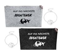 2 Pezzi Di Borse Cosmetiche In Feltro Da Viaggio E 2 Braccialetti D'Argento, Piccole Borse Portaoggetti, Portachiavi Amuleto Abbinato, Borse Cosmetiche Portatili.