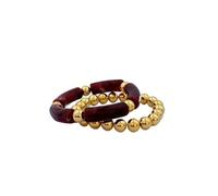 2 pezzi di braccialetti di perline acriliche per coppie - Set di braccialetti elastici fatti a mano con tubo flessibile per l'uso quotidiano coordinato(Style12)