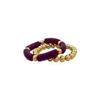 2 pezzi di braccialetti di perline acriliche per coppie - Set di braccialetti elastici fatti a mano con tubo flessibile per l'uso quotidiano coordinato(Style7)