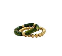 2 pezzi di braccialetti di perline acriliche per coppie - Set di braccialetti elastici fatti a mano con tubo flessibile per l'uso quotidiano coordinato(Style1)