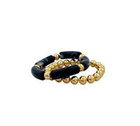 2 pezzi di braccialetti di perline acriliche per coppie - Set di braccialetti elastici fatti a mano con tubo flessibile per l'uso quotidiano coordinato(Style19)