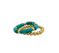 2 pezzi di braccialetti di perline acriliche per coppie - Set di braccialetti elastici fatti a mano con tubo flessibile per l'uso quotidiano coordinato(Style6)