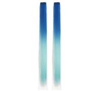 2 pezzi di capelli colorati con sfumature sfumate, fermagli for capelli decorativi invisibili for lo styling Y2K, pezzo di parrucca decorativa for uso quotidiano di Cosplay Lolita(Dark blue-gray blue)