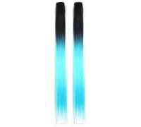 2 pezzi di capelli colorati con sfumature sfumate, fermagli for capelli decorativi invisibili for lo styling Y2K, pezzo di parrucca decorativa for uso quotidiano di Cosplay Lolita(Black-blue)