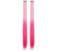 2 pezzi di capelli colorati con sfumature sfumate, fermagli for capelli decorativi invisibili for lo styling Y2K, pezzo di parrucca decorativa for uso quotidiano di Cosplay Lolita(Light pink-pink)