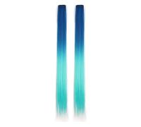 2 pezzi di capelli colorati con sfumature sfumate, fermagli for capelli decorativi invisibili for lo styling Y2K, pezzo di parrucca decorativa for uso quotidiano di Cosplay Lolita(Dark blue-bright blu