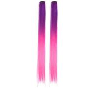 2 pezzi di capelli colorati con sfumature sfumate, fermagli for capelli decorativi invisibili for lo styling Y2K, pezzo di parrucca decorativa for uso quotidiano di Cosplay Lolita(Dark purple-dark pin