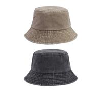 2 Pezzi Di Cappello Da Cowboy Lavato Ad Acqua, Cappello Da Pescatore Semplice, Cappello Da Sole Traspirante, Forniture Di Protezione Solare All'Aperto.
