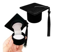 2 pezzi di cappello da dottore, scatola regalo per laurea, laurea, matrimonio, compleanno, festa (nero, 6 x 6 x 3,7 cm)