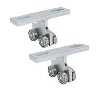 2 pezzi di carrello a ruote, gruppo di rulli saldati a forma di T, ruote a rullo per binari pesanti per sistemi di sollevamento elettrico e carrelli a soffitto con design a cuscine