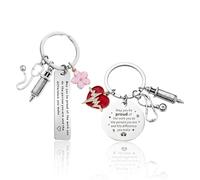 2 Pezzi Di Catena Chiave Gemella, Regalo Sorella, Accessori Per Infermiere, Studenti Chiave Dello Studente Di Medicina, Portachiavi Divertenti, Regalo Dell'Infermiera.