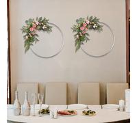 2 pezzi di cerchi floreali in metallo per ghirlande in macramè per feste di