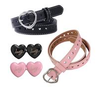 2 Pezzi Di Cintura In Metallo, 2 Pezzi Di Fibbia In Vita A Forma Di Cuore, Semplice E Versatile, Unica E Alla Moda, Universale Per Uomini E Donne, Cintura Di Abbigliamento Regolabile.
