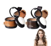 2 pezzi di cipria, correttore per capelli per donne e uomini, copertura duratura per attaccatura dei capelli in polvere, copertura grigia, attaccatura dei capelli con spugna a specchio, marrone scuro