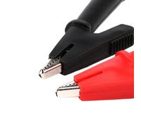 2 pezzi di clip di prova for batteria, clip a coccodrillo, rosso e nero, for penna multimetro a banana da 4 mm, sonde for cavi, clip a coccodrillo(2PCS Black 58mm)