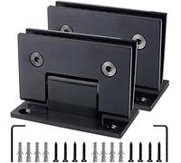 2 pezzi di clip for vetro da bagno a due vie in acciaio inossidabile 304, titanio nero, 90°, cerniera for porta doccia senza telaio da 8-12 mm