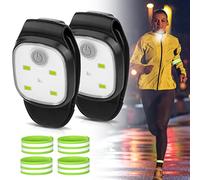 2 Pezzi di Clip Lampada LED: Clip Luce di Marcia Notturna con 2 Pezzi di Braccialetto LED, Ricaricabile USB 4 Modalità di Illuminazione Clip Luce di Marcia, Luce di Sicurezza Impermeabile per Corsa