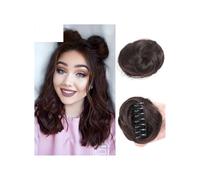 2 pezzi di clip per artigli orecchie di gatto disordinate estensioni di chignon finti capelli accessorio per parrucche, capelli ponytail per donne ragazze (marrone)