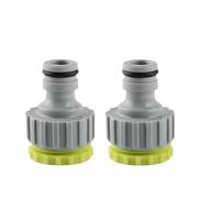 2 pezzi di connettori per rubinetti da giardino, Amig - Adattatore e riduttore per connettori per tubi flessibili | 1/2“ e 3/4” | Connessione rapida e facile per tubi dell'acqua (Gray)